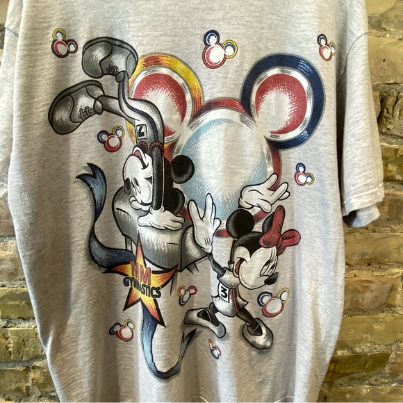 Vintage 90's Mickey and Minnie Mouse Gymnastics T-shirt OS - Picture 3 of 6